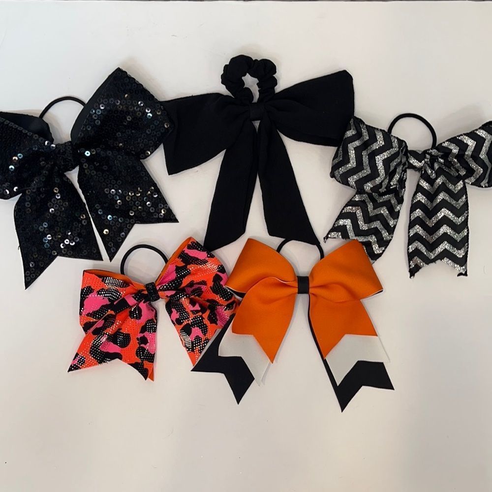 5 Hair Ties with Large Bow Lot